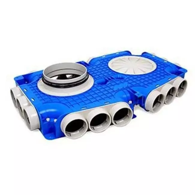 Podrzędna skrzynka rozdzielcza Vent-Axia Uniflexplus 18 x Ø69mm z przyłączem bocznym Ø160mm