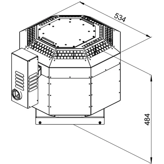 Wentylator dachowy izolowany gastronomiczny - DVNI 250 D2 F4 30