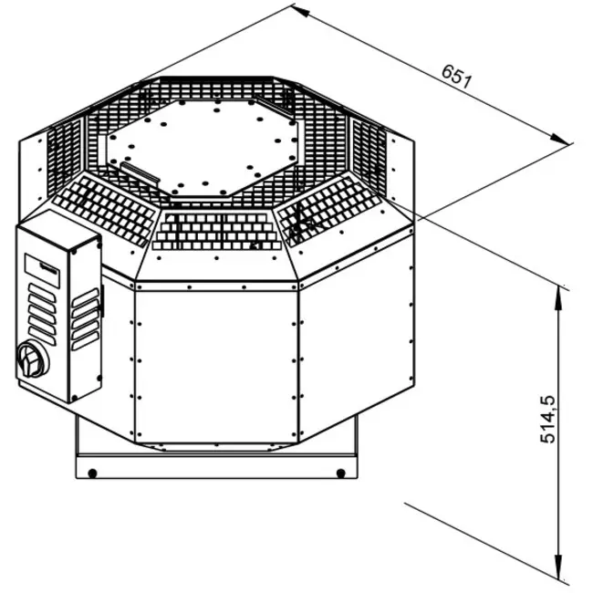Wentylator dachowy izolowany - DVNI 280 D2 F4 30