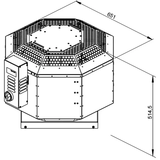 Wentylator dachowy izolowany - DVNI 315 D4 F4 30