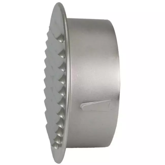 Metalowa okrągła kratka wentylacyjna wraz z tuleją montażową Ø 180 mm aluminiową - DWRA180S