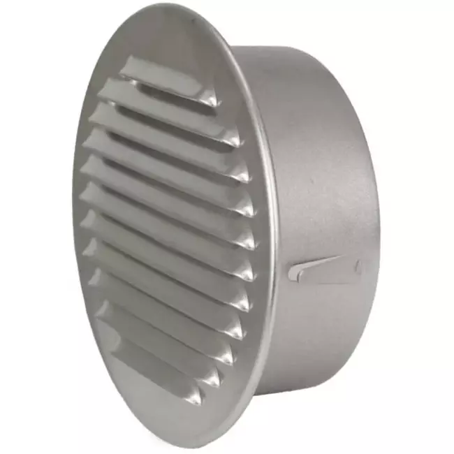 Metalowa okrągła kratka wentylacyjna wraz z tuleją montażową Ø 180 mm aluminiową - DWRA180S