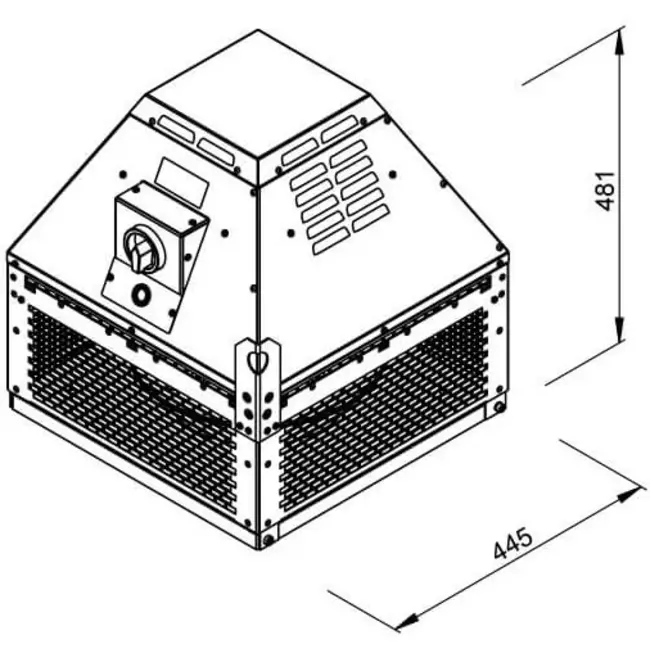 Wylot spalin z wentylatora dachowego poziomy - DHN 280 D2 F4 30