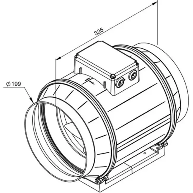 Wentylator kanałowy Ruck® ETAMASTER z silnikiem EC 1300m³/h - Ø 200 mm + potencjometr obsługowy 10 kO