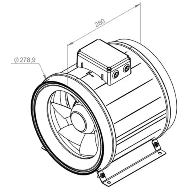 Wentylator kanałowy Ruck® ETAMASTER z silnikiem EC 2440m³/h - Ø 280 mm + potencjometr obsługowy 10 kO
