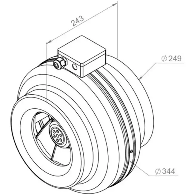 Wentylator kanałowy Ruck® 1040m³/h – Ø 200 mm + elektroniczna regulacja zmienna 1,0 A