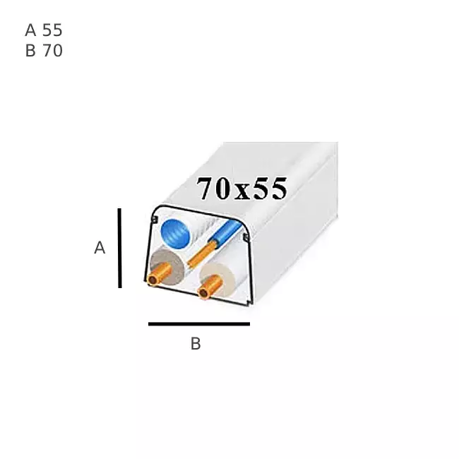 Przewód klimatyzacyjny Climaplus 1,5m 70x55mm RAL 9010 BIAŁY
