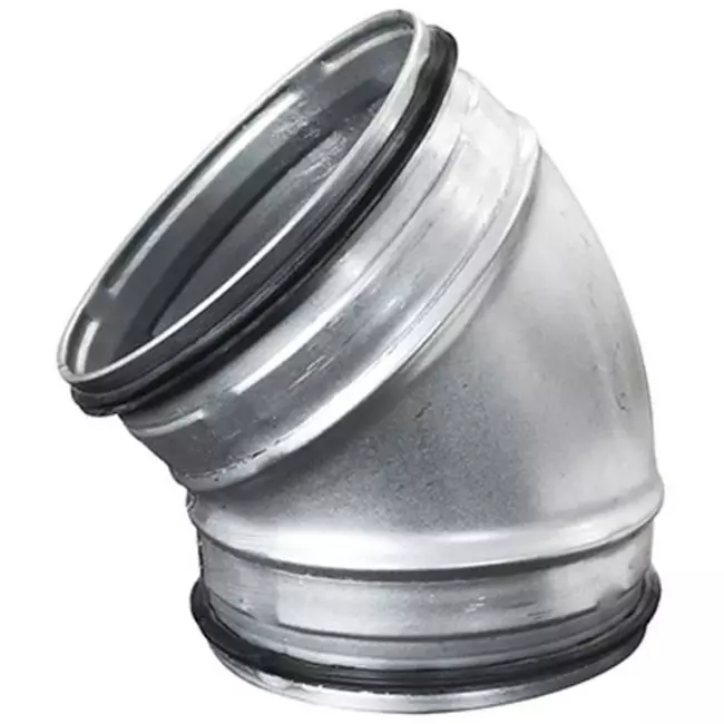 Kolano spiralne okrągłe krótkie 45° Ø 125 mm do przewodu spiralnego