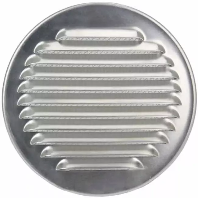 Metalowa okrągła kratka wentylacyjna wraz z tuleją montażową Ø 180 mm aluminiową - DWRA180S