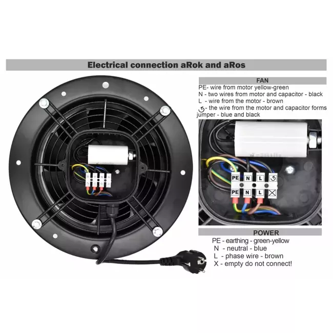 Okrągły wentylator osiowy 300 mm – 2330 m³/h – aRos