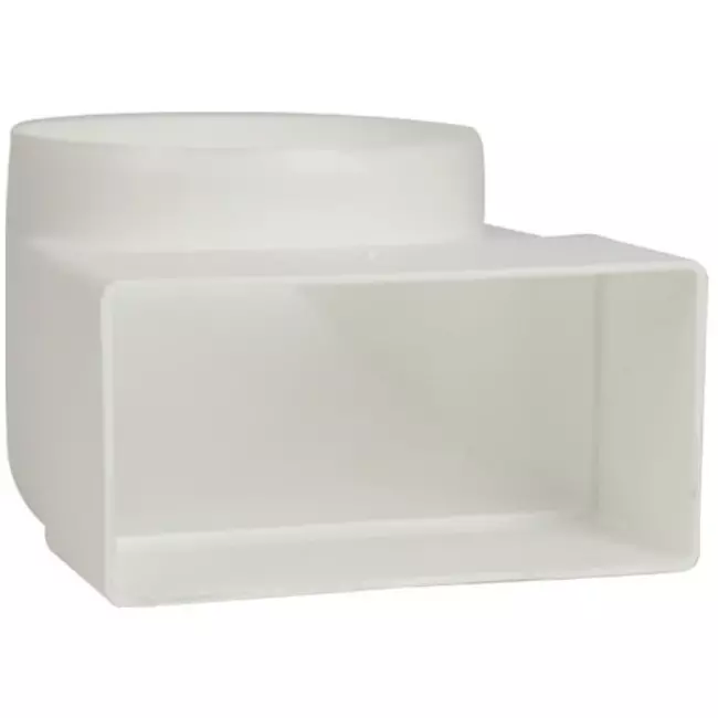 Kolano prostokątne plastikowe pionowe 90° Ø 100 mm - 110 x 55 - KLD