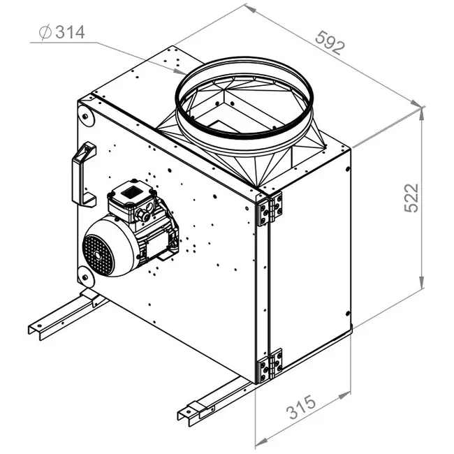 Wentylator skrzynkowy spalin F400 - MPS 280 D2 F4 30