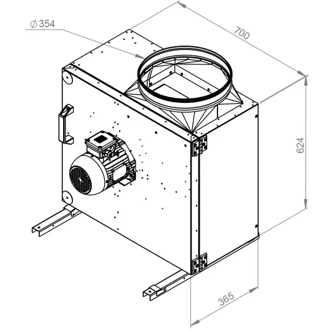 Wentylator skrzynkowy spalin F400 - MPS 315 D4 F4 30