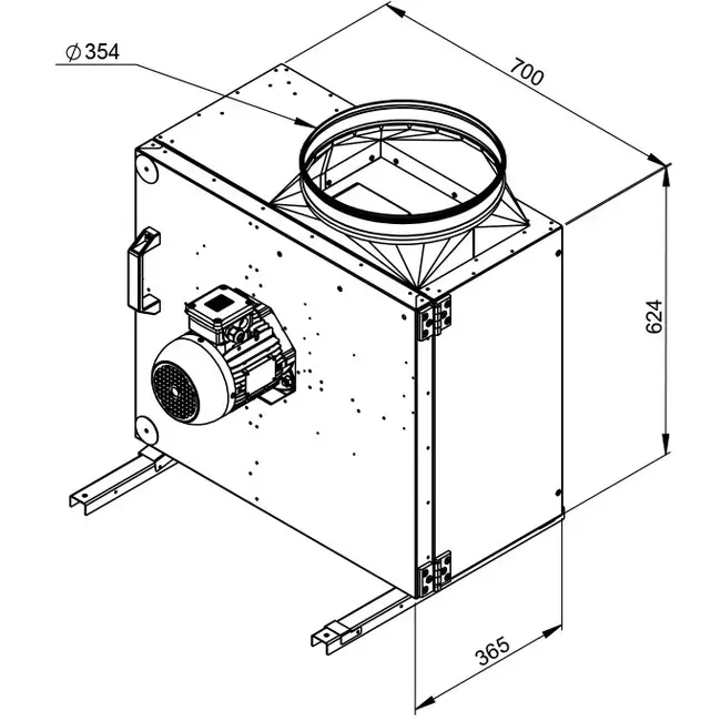 Wentylator skrzynkowy spalin F400 - MPS 355 D4 F4 30