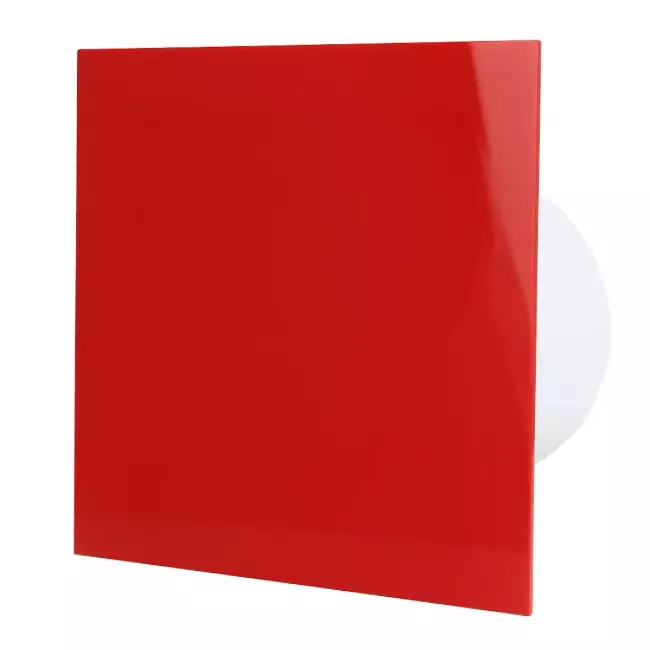 Air Roxy wyciągowy wentylator łazienkowy ze średnicą przyłącza 100 mm - panel przedni z czerwonego plastiku