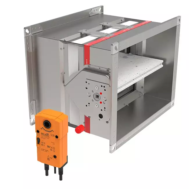 Siłownik prostokątny 24V do klap przeciwpożarowych - E-FD25 100x200 M24 S