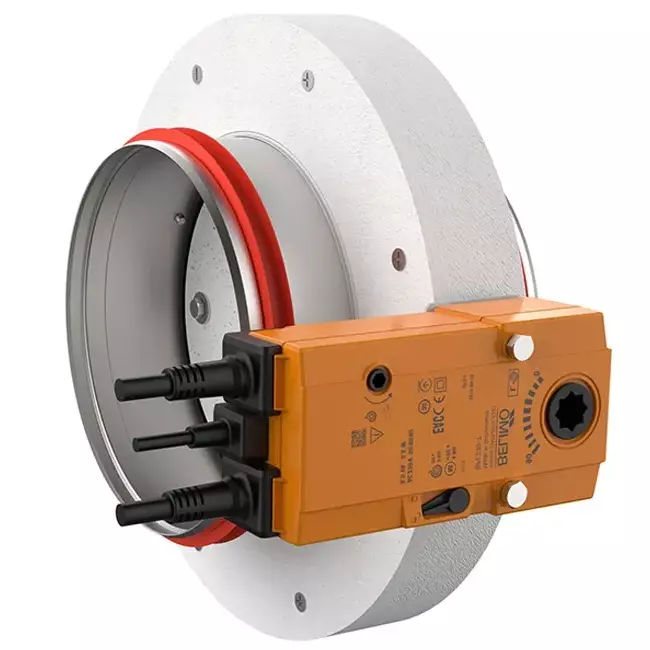 Klapa przeciwpożarowa okrągła kompaktowa 160 mm serwomotor 230V - E-FDC DD M230 D160