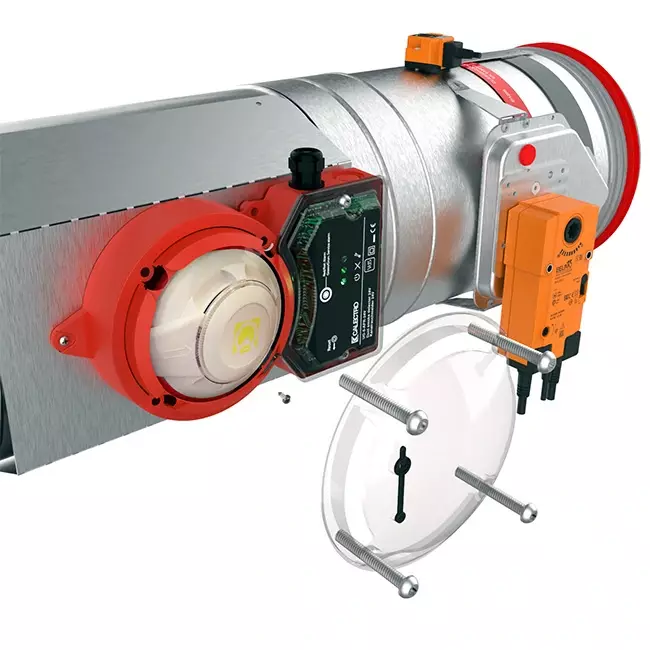 Czujnik dymu 24V do okrągłej klapy przeciwpożarowej 710 mm - E-FDC A SSA D710 24