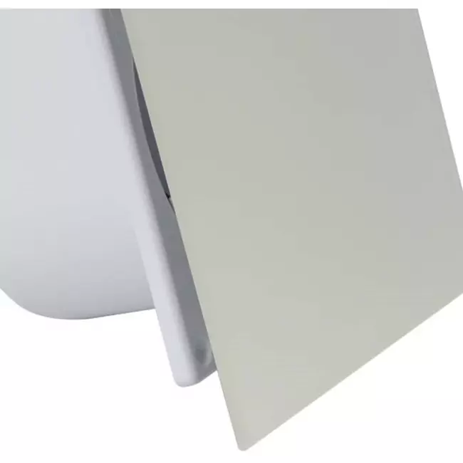 Wyciągowy wentylator łazienkowy Ø 125 mm - panel przedni ze szkła w kolorze satynowego srebra