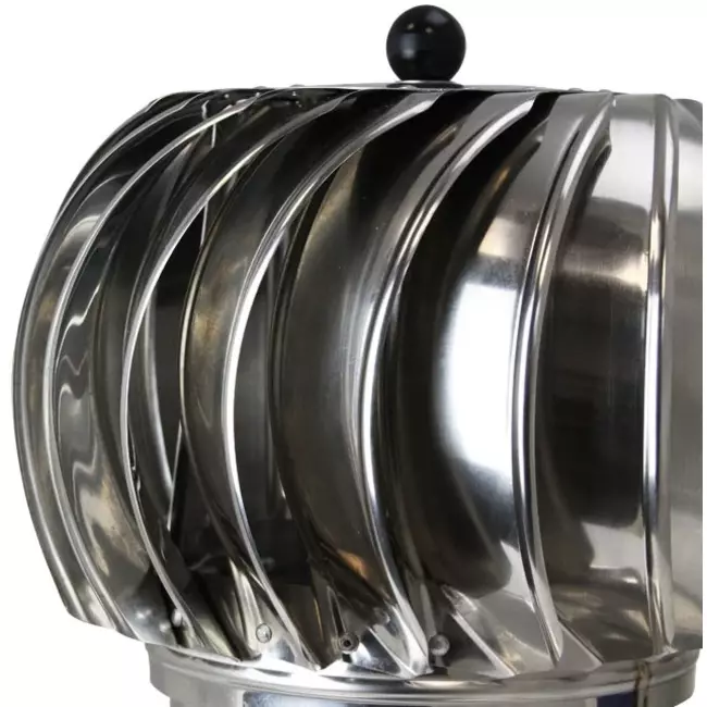 Napędzany wiatrem wentylator dachowy Cowl 250 mm ze stali nierdzewnej wraz z płytą dachową - 180 m3/h