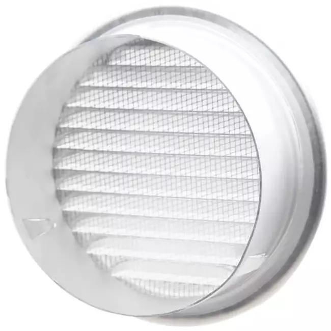 Metalowa okrągła kratka wentylacyjna wraz z tuleją montażową Ø 180 mm aluminiową - DWRA180S