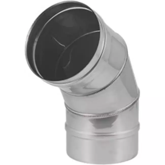 Kanał oddymiający  Ø 400 mm RVS gięcie jednościenne 60°