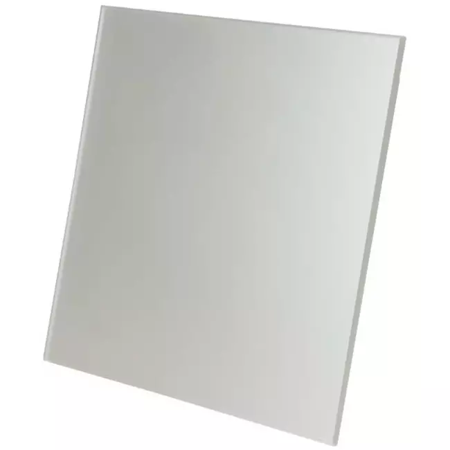Wyciągowy wentylator łazienkowy Ø 125 mm - panel przedni ze szkła w kolorze satynowego srebra
