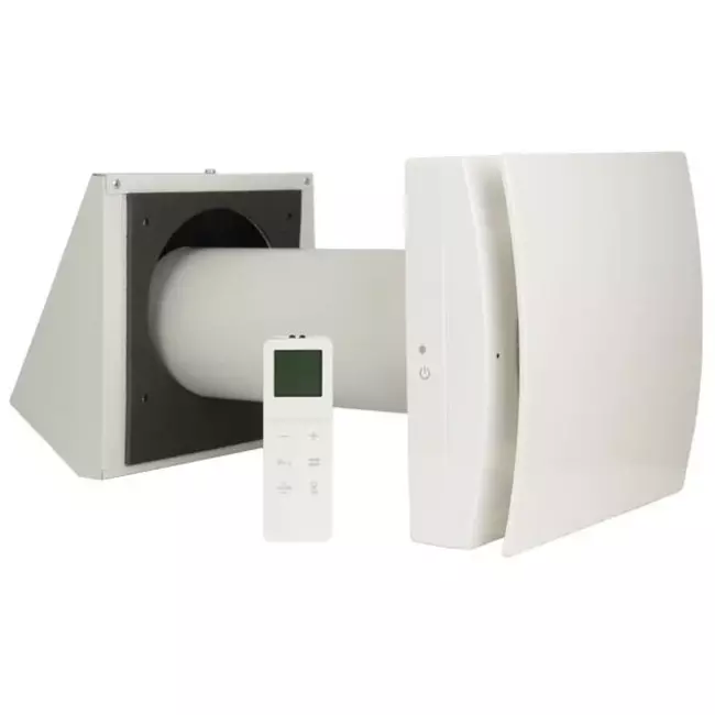Zdecentralizowana jednostka ścienna WTW HRU Ø100 z pilotem zdalnego sterowania - 25 m³/h - HRU-WALL-RC-100-25-PEG