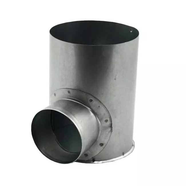Ocynkowany kanał prostokątny o średnicy 150 mm wys. = 80 mm pojedynczy