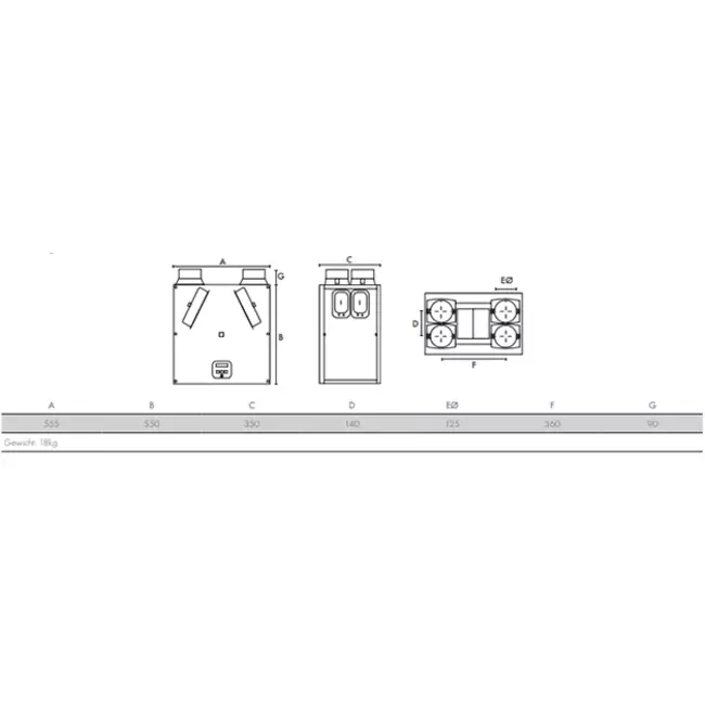 Vent-Axia MVHR Lo-Carbon Sentinel Kinetic FR prawy 280 m³/h