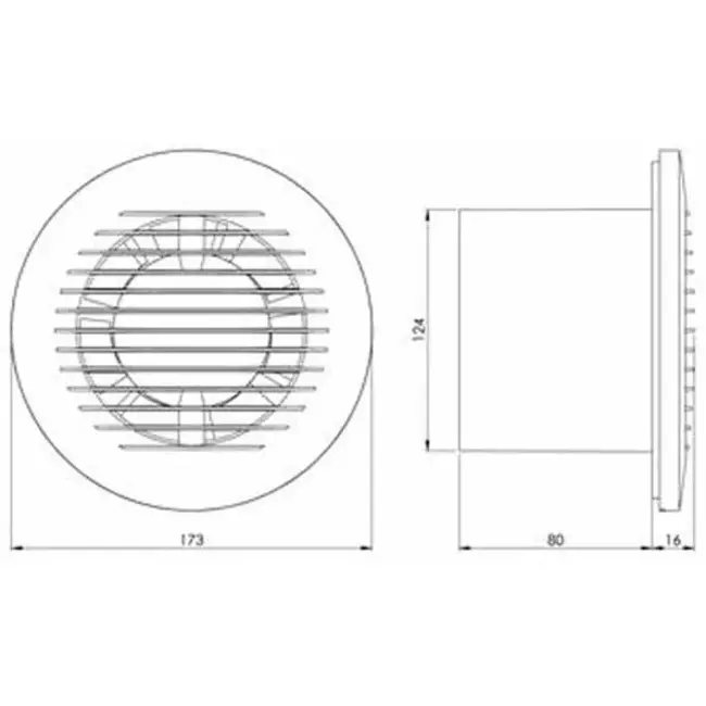 Wentylator łazienkowy okrągły Ø 125 mm antracyt - basic EA125A