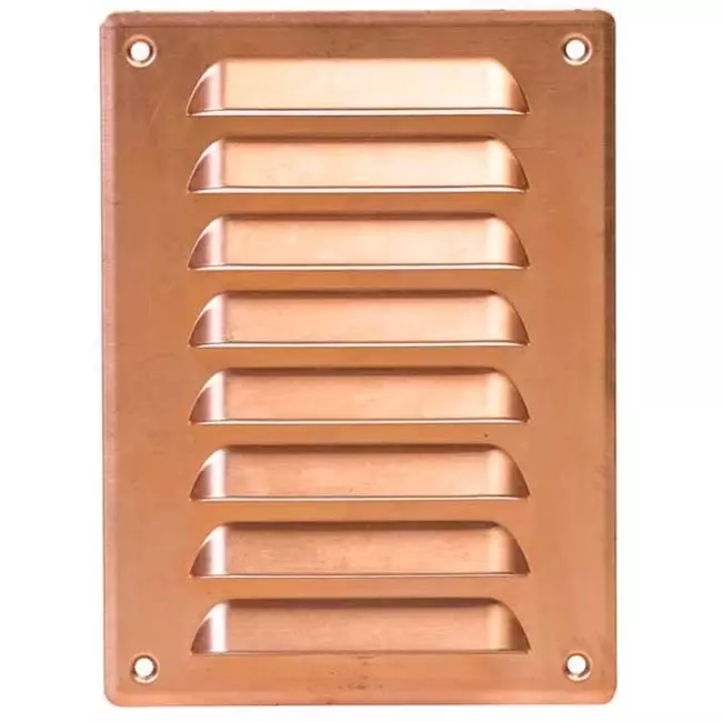 Kratka wentylacyjna metalowa prostokątna 140 x 190 mm miedź - MR1419Cu