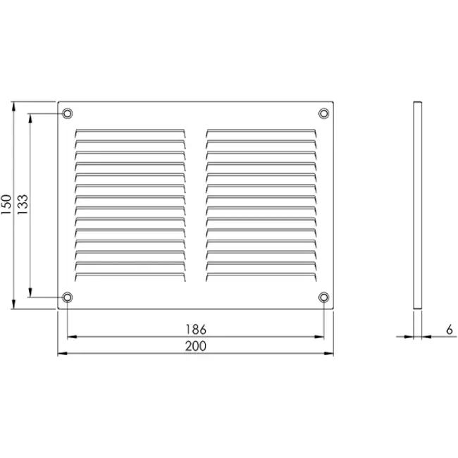 Kratka metalowa 200x150mm biała - MR2015