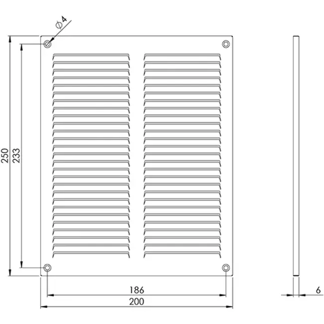Kratka metalowa 200x250mm biała - MR2025