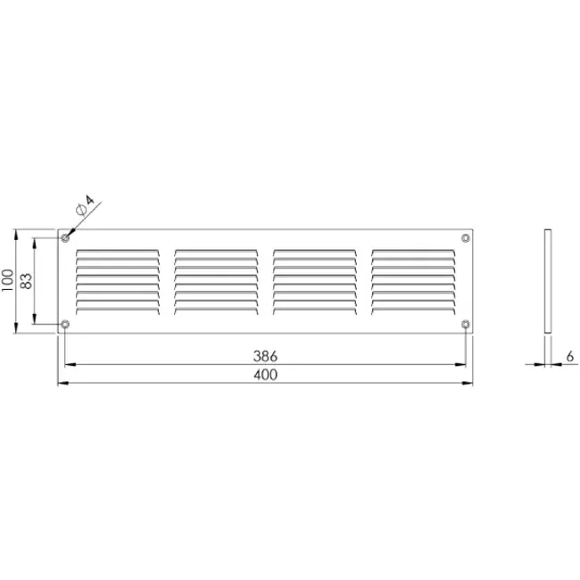 Kratka metalowa 400x100mm brązowa - MR4010B