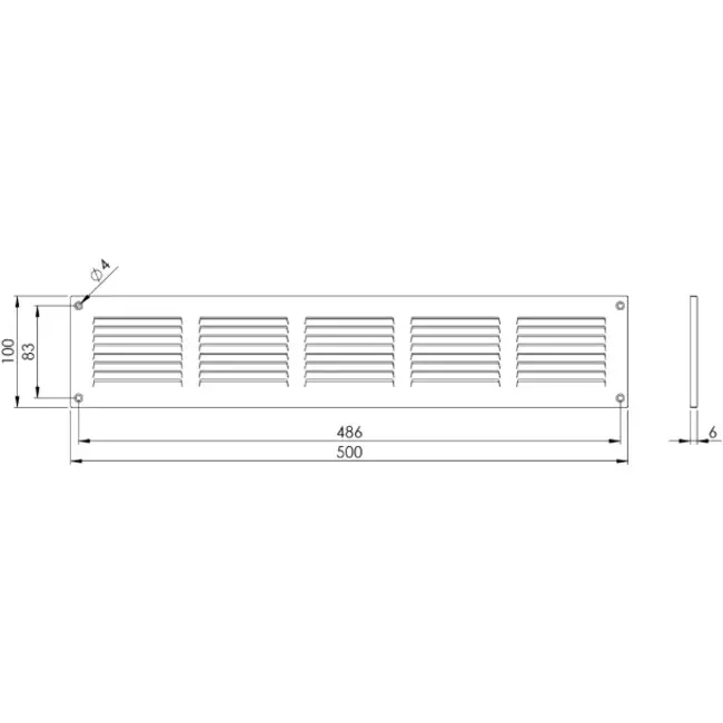 Kratka metalowa 500x100mm brązowa - MR5010B