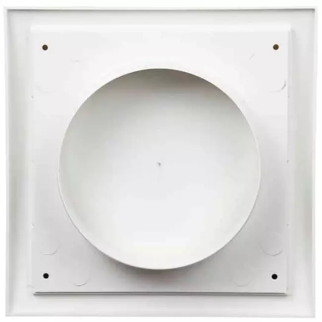 Kratka fasadowa z zaworem zwrotnym 190 x 190 mm średnica 150 mm biała - ND15FV