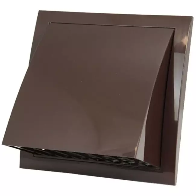 Kratka elewacyjna z przepustnicą zwrotną 190x190 mm średnica 150 mm brązowa - ND15FVB