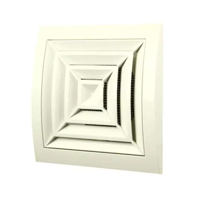 Nawiewnik sufitowy kwadratowy 150x150 średnica: 100 biały - ND10G