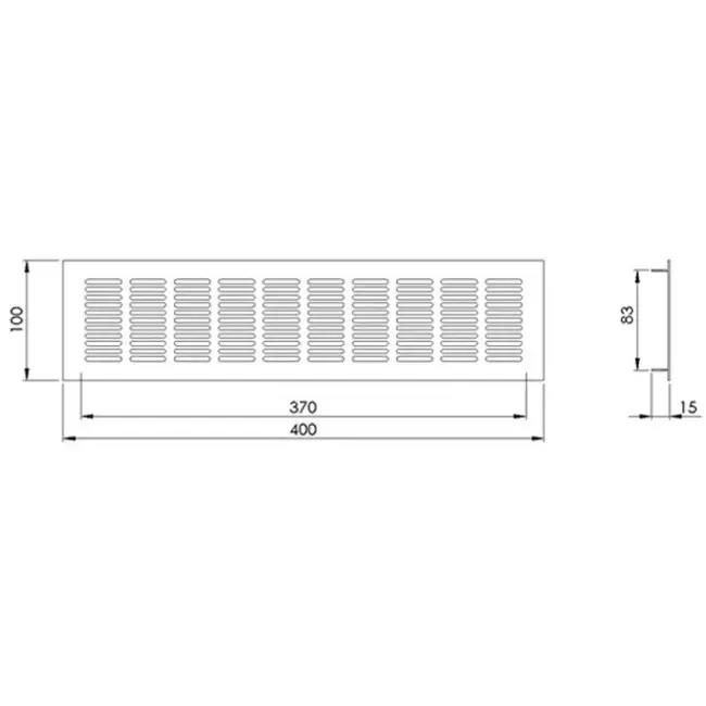 Listwa przypodłogowa aluminiowa - srebrna L=400mm x H=100mm -RA1040S