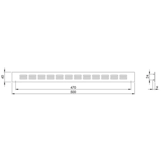 Listwa przypodłogowa aluminiowa - czarny L=500mm x H=40mm -RA450B