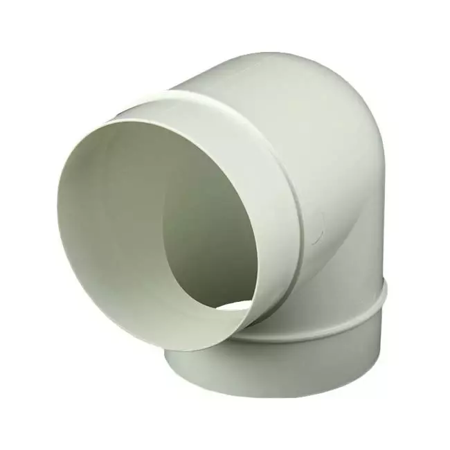 Kolano okrągłe plastikowe o średnicy 90°: 100 mm AL100-90
