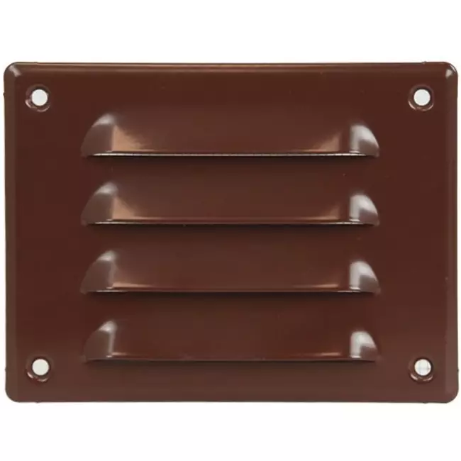 Kratka wentylacyjna metalowa prostokątna 140 x 105 mm brązowa - MR14105B