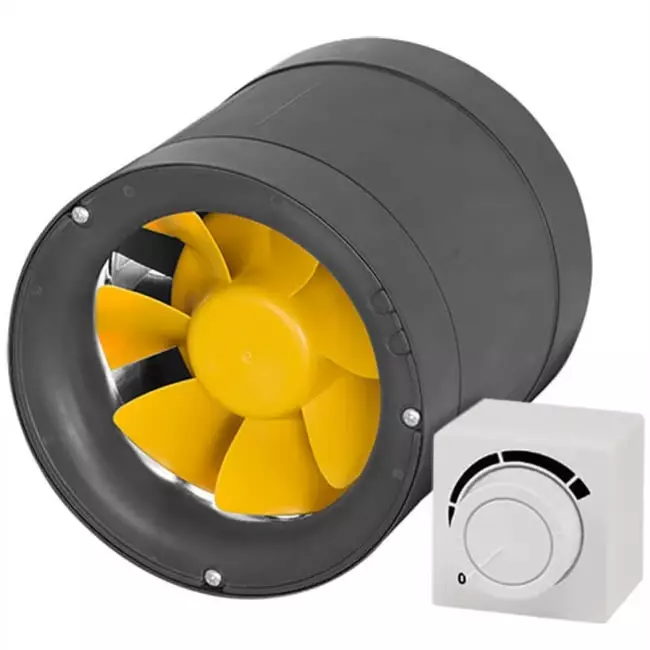 Wentylator kanałowy Ruck® ETAMASTER z silnikiem EC 220 m³/h - Ø 125 mm + regulator 3-stopniowy