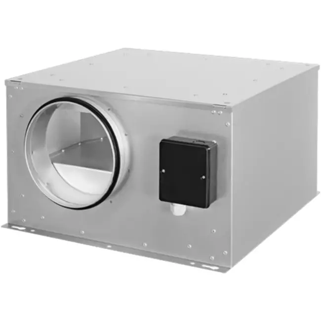 Izolowany wentylator skrzynkowy ISOR z silnikiem EC 470 m³/h średnica 125 mm - ISOR 125 EC K 01