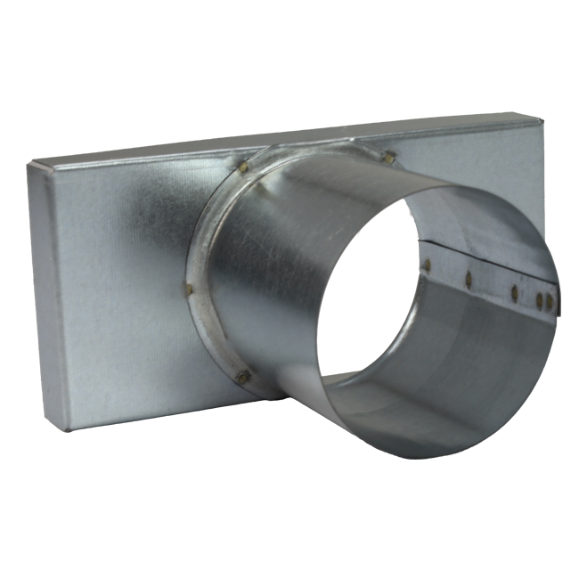 Pokrywa 220x80 mm z przyłączem o średnicy 80 mm do rury spalinowej
