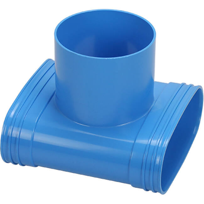 Wavin Ventiza T-stuk PVC owalny 195x80x100 według średnicy 125 mm M/M/M