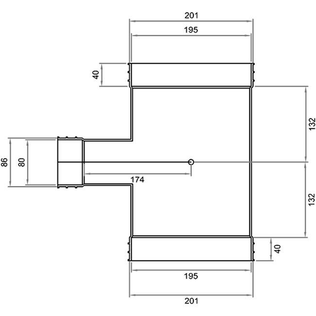 Wavin Ventiza T-stuk PVC owal 195x80 mm M/M/M