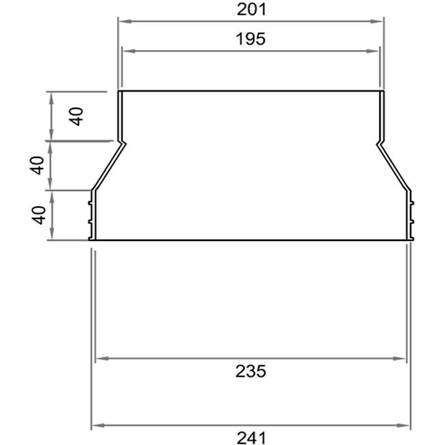 Wavin Ventiza Przejście PVC owalne 235x80 mm do 195x80 mm M/M