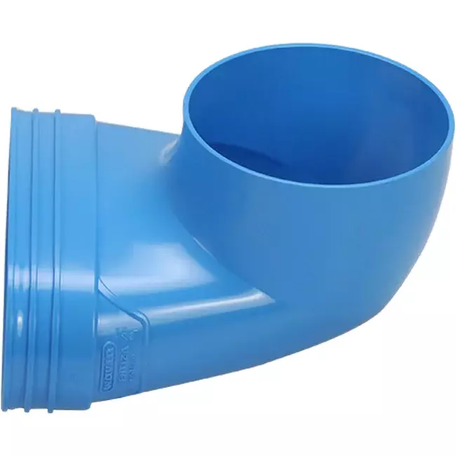 Wavin Ventiza Końcówka 90 stopnie PVC owalna 195x80x70 mm według średnicy 125 mm M/M